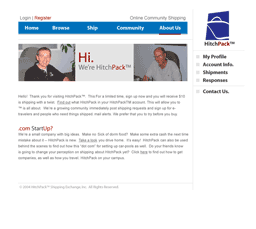 Screenshot of HitchPack Content Page